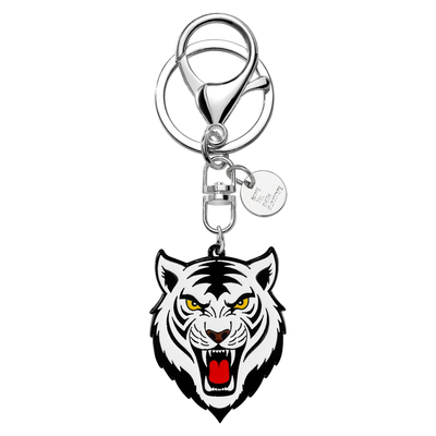 卡通生肖白色老虎金属钥匙扣挂件