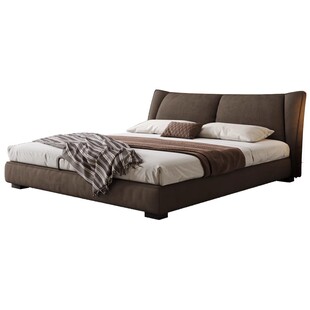 网红防猫抓布艺床意式双人床1.8米主卧大床布床ins奶油风现代简约