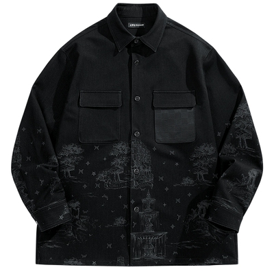 【商场同款】太平鸟男装 牛仔衬衫男秋季时尚男士衬衣B1CHF3324