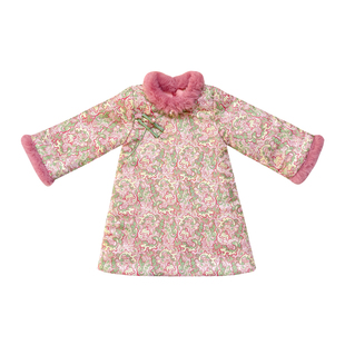 叙罗儿童旗袍2026冬款棉服女童拜年服洋女孩新中式连衣裙中长款
