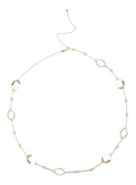 意大利复古气质涟漪圆圈白珐琅项链欧美时尚小众设计长款度假项链