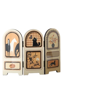 中古风小屏风桌面摆件客厅边柜电视鞋柜家居装饰品新家氛围感好物