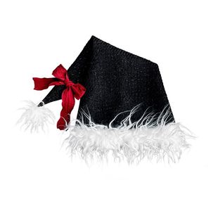 血液供给原创◆冬日颂歌 亮晶晶粗花呢滩羊毛蝴蝶结圣诞帽子女