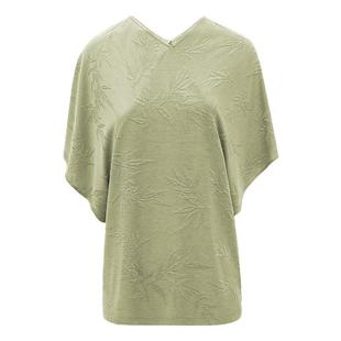 【3件5折】COCOBELLA竹叶提花国风蝙蝠袖针织衫松弛感T恤TS7019-2