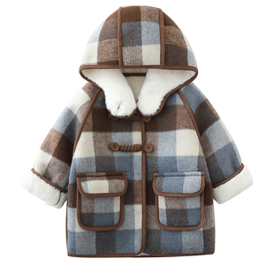 男童加绒棉服外套冬季2025新款儿童冬装男宝宝加厚呢子棉衣小男孩