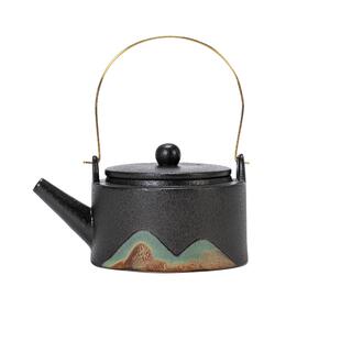 提梁壶陶瓷茶壶功夫暖茶炉单壶煮茶器蜡烛加热底座粗陶温茶炉套装