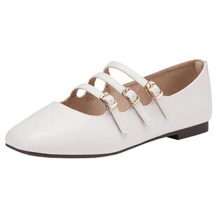 热风浅口单鞋女款2025年春季新款芭蕾舞气质平底女鞋配裙子鞋子