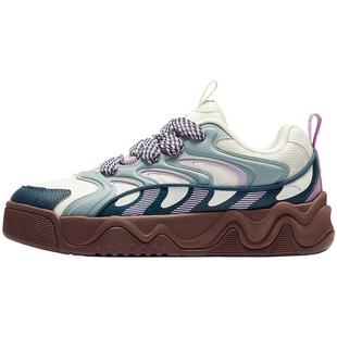 奶昔丨安踏儿童板鞋女童鞋2025秋冬新款复古厚底低帮板鞋滑板鞋