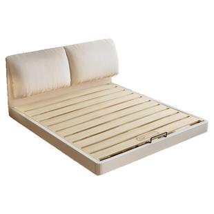 纯实木大象耳朵悬浮床小户型齐边薄床头静音可定制加厚排骨架床架