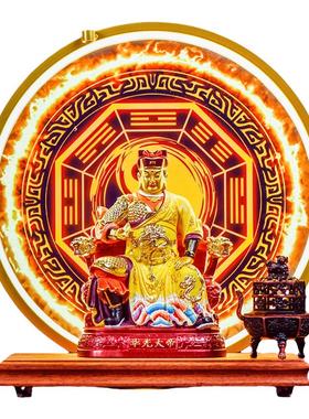 五显华光大帝实木彩绘供奉摆件
