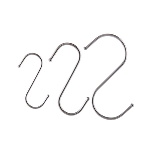 不锈钢s型挂钩腊肉s铁钩挂肉钩子家用s形金属钢管s勾子挂单个大号