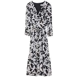 早春新款法式优雅气质茶歇裙女微褶设计感收腰连衣裙Q45L109