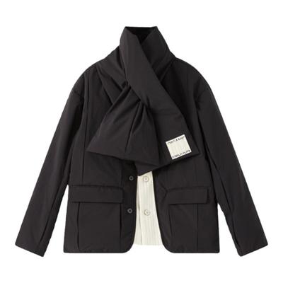 西装式白鸭绒三防特氟龙羽绒服