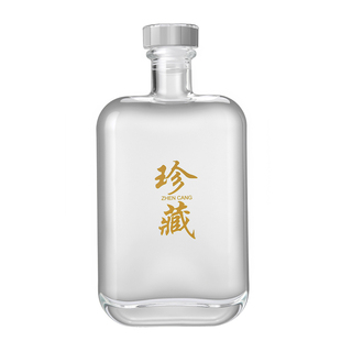新款375-1000ml扁瓶晶白料玻璃白酒瓶果酒瓶米酒瓶洋酒瓶自酿瓶AS
