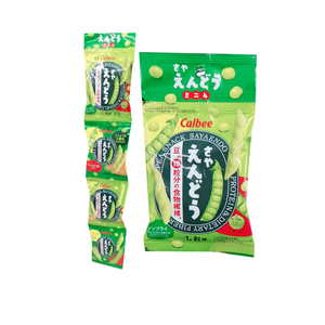 日本卡乐比淡盐味豌豆脆条非油炸膨化宝宝磨牙儿童零食品 4连包