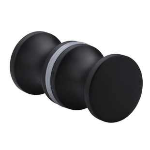 淋浴房玻璃门拉手厨房移门推拉门展示柜圆型单孔黑色浴室门小把手