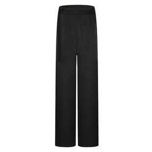 none 国风直筒休闲裤女黑色宽松阔腿垂感百搭小个子显腿长新裤子