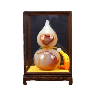 天然阿富汗玉石葫芦福禄平安摆件客厅玄关博古架中式桌面生财摆设