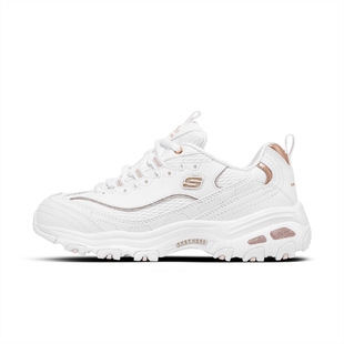 斯凯奇女鞋新款秋冬厚底增高老爹鞋网面透气运动休闲鞋百搭小白鞋