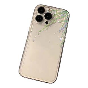 翠绿柳枝适用iPhone苹果17pro手机壳时尚16e/15plus/12promax/14/13/11小米vivo华为oppo高级感保护套外壳