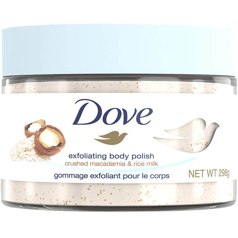 多芬滋润保湿夏威夷果坚果碎和米浆身体磨砂膏298g全身去角质