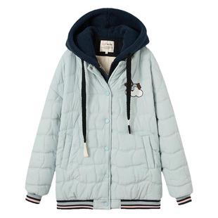 少女冬季短款羽绒棉服24年新款学院风大童高初中学生棉衣冬装外套