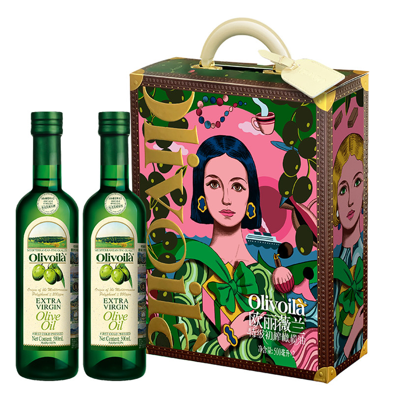 欧丽薇兰特级初榨橄榄油500ML*2礼盒装食用油过节送礼春节团购
