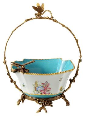 蒂高美居新古典风陶瓷铜装饰花瓶