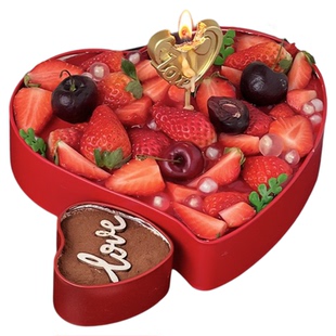 网红情人节爱心马口铁盒草莓蛋糕盒提拉米苏甜品点心爱心包装盒子