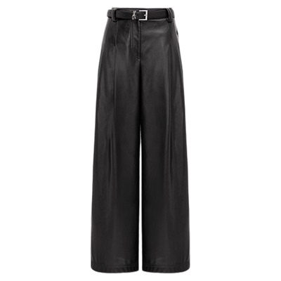 【小“皮”气系列】H·GENTEEL荷高2025新款冬女仿皮质感阔腿长裤