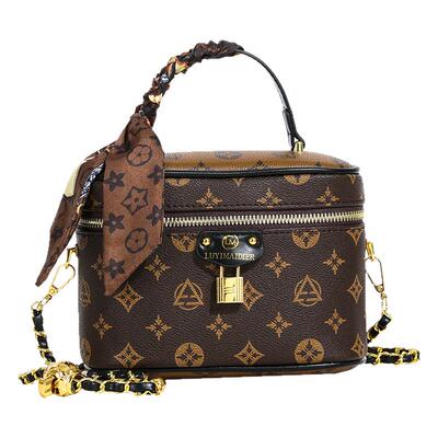 Clean Knоck女士包包2026新款高级感老花盒子包水桶包爆款斜挎包