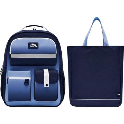 安踏儿童男女大童双肩背包+附袋2025款大容量防水小学生减负书包