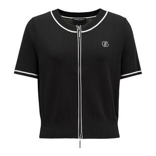 商场同款FF||仿佛夏季撞色针织衫女开衫薄款短袖设计