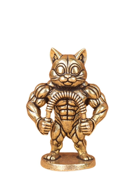 创意黄铜复古肌肉猫桌面摆件