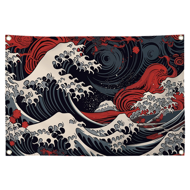 浮世绘酒吧房间日式墙饰挂旗挂布