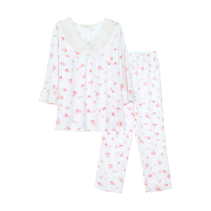 快乐屋夏季月子服薄款2026新款家居服套装七分袖哺乳衣夏孕妇睡衣