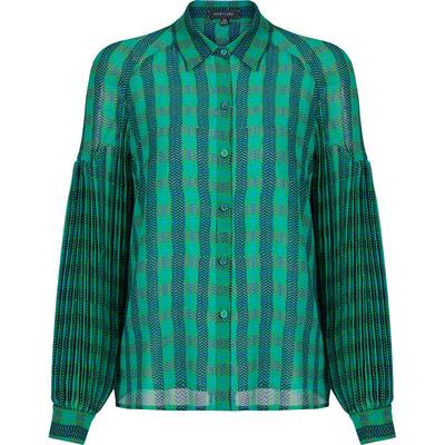MARYLING蓝绿方格印花衬衫