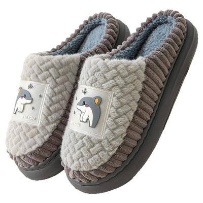 2025棉拖鞋男士冬季新款居家用室内防滑加厚底保暖女毛毛拖鞋情侣