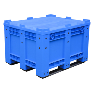 塑料卡板箱可带盖超大物流箱1210叉车移动周转箱废料箱水箱工具箱