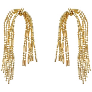 accrepublic 显瘦流苏耳针轻奢长款时尚小众设计感不规则金属耳饰