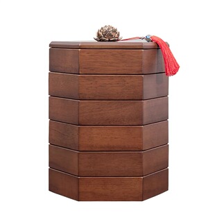 木质果盘日式创意分格带盖多层客厅家用干果盘过年糖果盒坚果盘