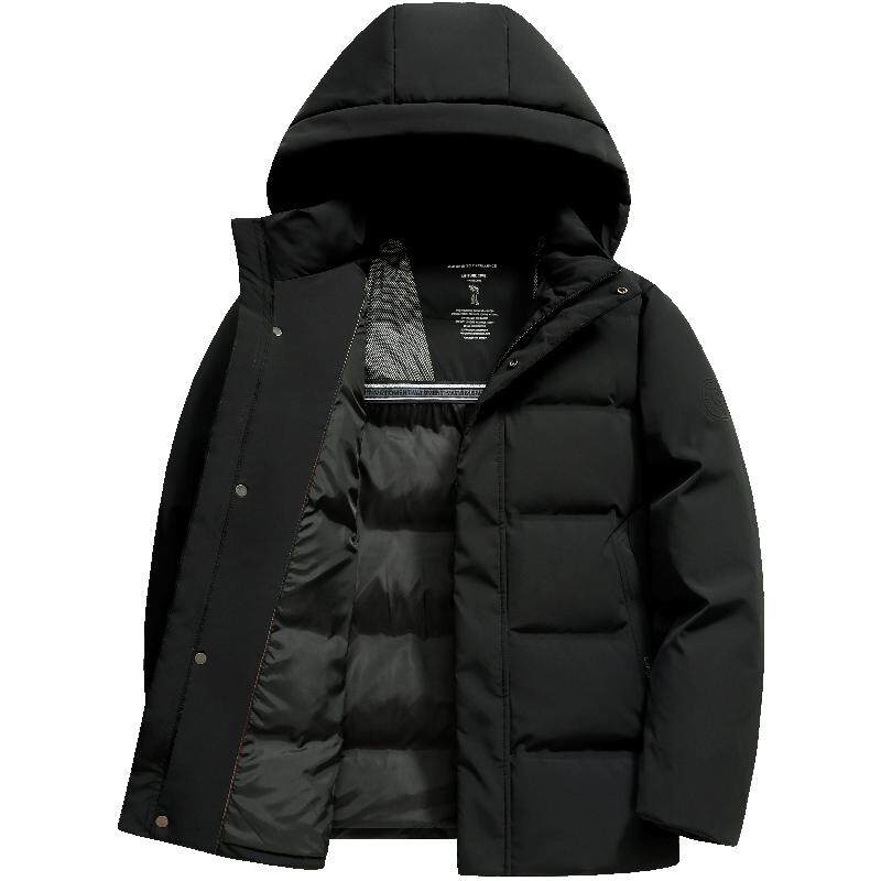 雪中飞羽绒服男中年爸爸装短款纯色成熟稳重商务休闲百搭冬季外套