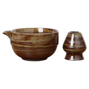 手作粗陶陶瓷抹茶碗日式抹茶点茶工具打抹茶茶筅百本笠竹子套装