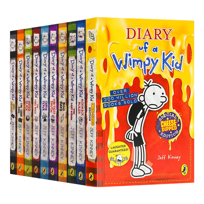 小屁孩日记10册套装英文原版绘本 Diary of a Wimpy Kid 哭包日记 儿童漫画章节书 图文并茂 插图青少年英语课外读物
