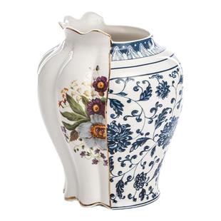 Seletti新年礼物中西合璧花瓶情绪稳定摆件客厅插花陶瓷复古高级