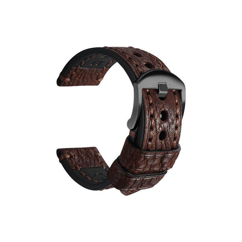 地头粗犷厚实表带真皮适用沛纳海百年灵汉密尔顿手工缝制牛皮表带