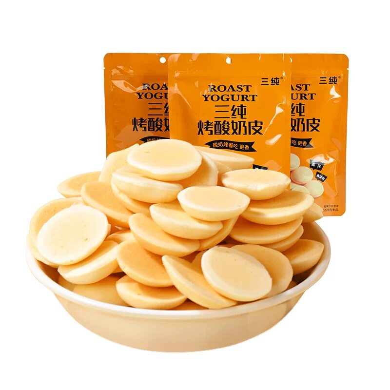 三纯烤酸奶皮60g*3袋奶香酥脆入口即化烘焙饼干奶片点心休闲零食