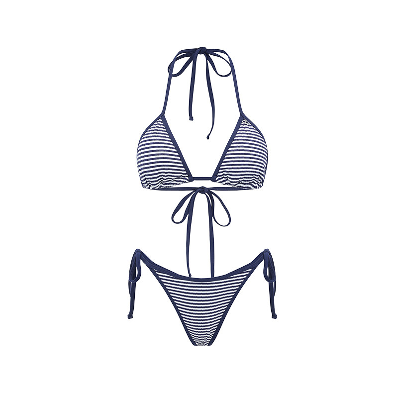 Yukariswim条纹绑带比基尼