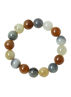 天然和田玉新疆料楼兰色手链手串 男女款多宝莫兰迪色玉石饰品