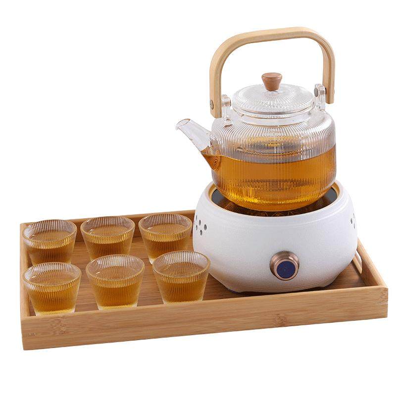电加热玻璃滤芯花茶壶煮茶器蜡烛底座轻奢下午茶茶具水果茶壶套装